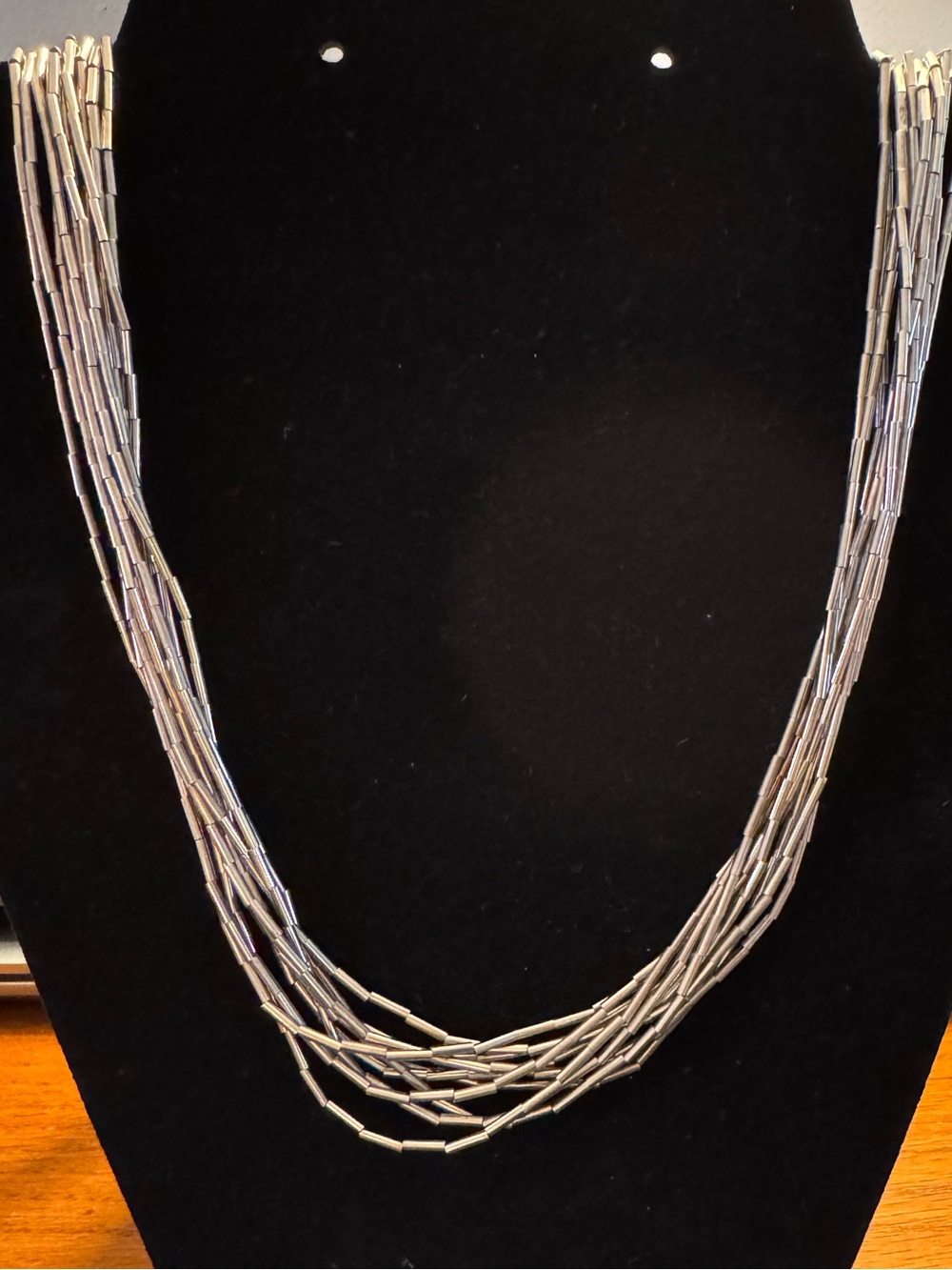 Sterling Silver 10 Strand Liquid Silver Necklace - 54.35g